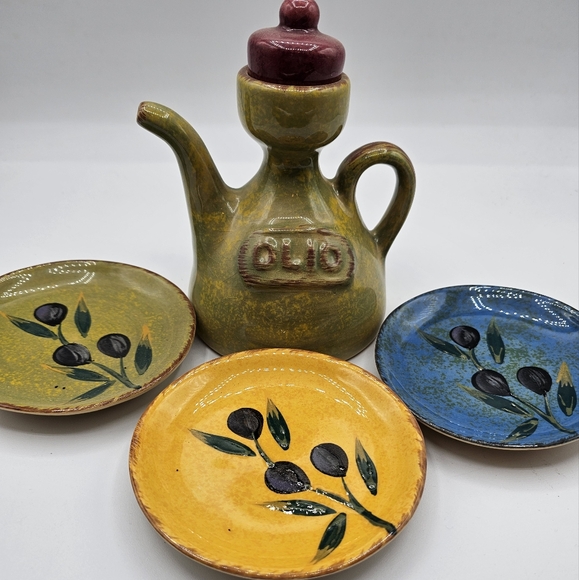 Handcrafted Olive Oil Dispenser with Colorful Plates - Picture 4 of 11